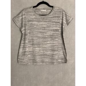 Athleta Knit Top Short Sleeve Crew Neck Gray Women's XL